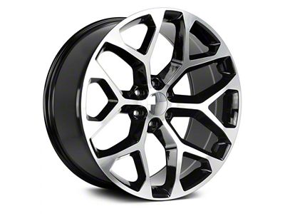 Strada OE Replica Snowflake Gloss Black Machined 6-Lug Wheel; 24x10; 31mm Offset (07-13 Sierra 1500)