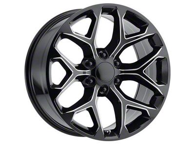 Strada OE Replica Snowflake Gloss Black Milled 6-Lug Wheel; 24x10; 31mm Offset (07-13 Sierra 1500)