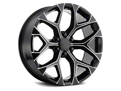 Strada OE Replica Snowflake Gloss Black Milled 6-Lug Wheel; 22x9; 31mm Offset (07-14 Tahoe)