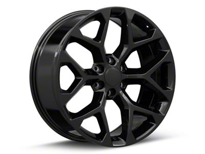 Strada OE Replica Snowflake All Gloss Black 6-Lug Wheel; 22x9; 31mm Offset (07-14 Yukon)
