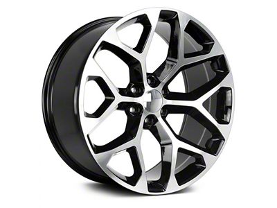 Strada OE Replica Snowflake Gloss Black Machined 6-Lug Wheel; 24x10; 31mm Offset (07-14 Yukon)