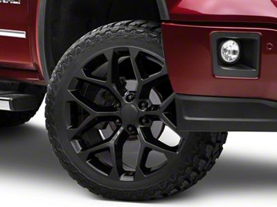Strada OE Replica Snowflake All Gloss Black 6-Lug Wheel; 24x10; 31mm Offset (14-18 Sierra 1500)
