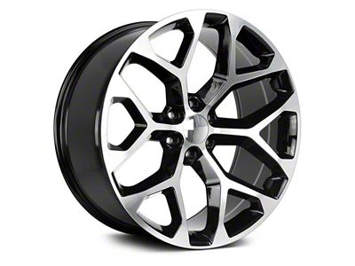 Strada OE Replica Snowflake Gloss Black Machined 6-Lug Wheel; 24x10; 31mm Offset (14-18 Silverado 1500)