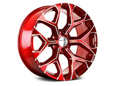 Snowflake Candy Red Milled 6-Lug Wheel; 22x9; 31mm Offset (23-26 Colorado)