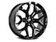 Strada OE Replica Snowflake All Gloss Black 6-Lug Wheel; 22x9; 31mm Offset (19-24 Sierra 1500)