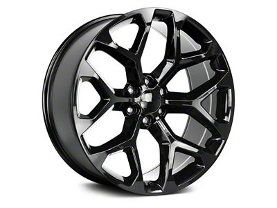 Strada OE Replica Snowflake All Gloss Black 6-Lug Wheel; 22x9; 31mm Offset (19-24 Sierra 1500)