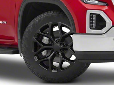 Strada OE Replica Snowflake All Gloss Black 6-Lug Wheel; 22x9; 31mm Offset (19-25 Sierra 1500)
