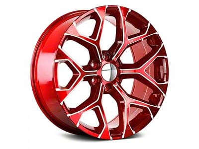 Strada OE Replica Snowflake Candy Red Milled 6-Lug Wheel; 24x10; 31mm Offset (19-24 Sierra 1500)