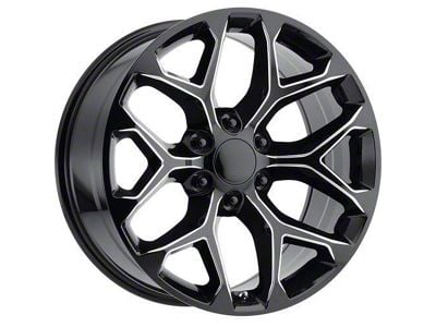 Strada OE Replica Snowflake Gloss Black Milled 6-Lug Wheel; 24x10; 31mm Offset (19-24 Sierra 1500)