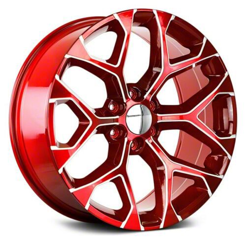 Silverado 1500 Snowflake Candy Red Milled 6-Lug Wheel; 22x9; 31mm