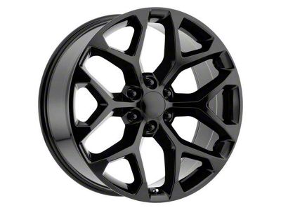 Strada OE Replica Snowflake All Gloss Black 6-Lug Wheel; 24x10; 31mm Offset (21-24 Tahoe)