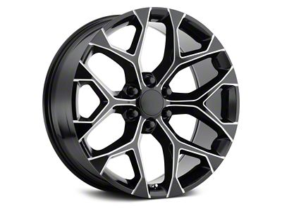 Strada OE Replica Snowflake Gloss Black Milled 6-Lug Wheel; 22x9; 31mm Offset (21-24 Tahoe)