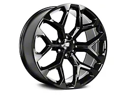 Strada OE Replica Snowflake All Gloss Black 6-Lug Wheel; 22x9; 31mm Offset (21-24 Yukon)