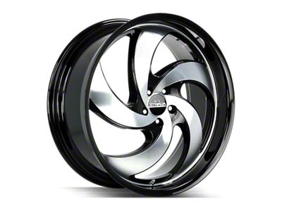 Strada Retro 5 Gloss Black Milled with Stainless Steel Lip 6-Lug Wheel; 22x10; 24mm Offset (19-25 RAM 1500)