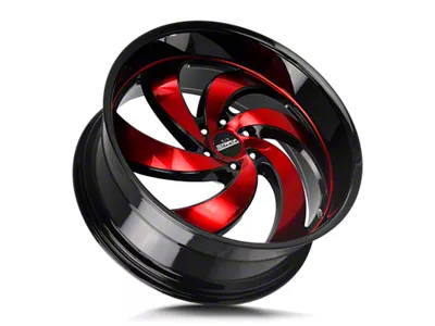 Strada Retro 6 Gloss Black Candy Red Machined 6-Lug Wheel; 24x10; 24mm Offset (19-25 RAM 1500)