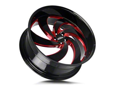 Strada Retro 6 Gloss Black Candy Red Milled 6-Lug Wheel; 24x10; 24mm Offset (19-25 RAM 1500)