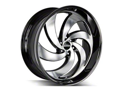 Strada Retro 6 Gloss Black Machined 6-Lug Wheel; 24x10; 24mm Offset (19-25 RAM 1500)