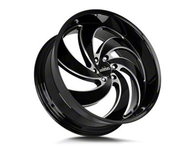 Strada Retro 6 Gloss Black Milled 6-Lug Wheel; 24x10; 24mm Offset (19-25 RAM 1500)