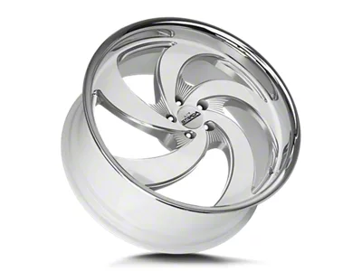Strada Retro 5 Gloss White Milled with Stainless Steel Lip 6-Lug Wheel; 22x10; 24mm Offset (24-26 Ranger)