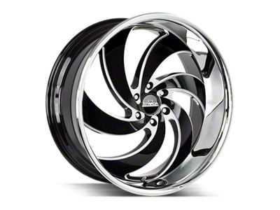 Strada Retro 6 Gloss Black Milled with Stainless Steel Lip 6-Lug Wheel; 26x10; 26mm Offset (24-26 Ranger)