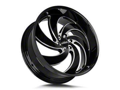 Strada Retro 6 Gloss Black Milled 6-Lug Wheel; 24x10; 24mm Offset (24-26 Ranger)