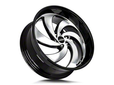 Strada Retro 6 Gloss Black Machined 6-Lug Wheel; 26x10; 26mm Offset (14-18 Sierra 1500)