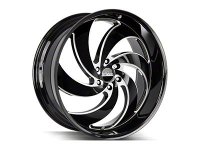 Strada Retro 6 Gloss Black Milled 6-Lug Wheel; 26x10; 26mm Offset (14-18 Silverado 1500)