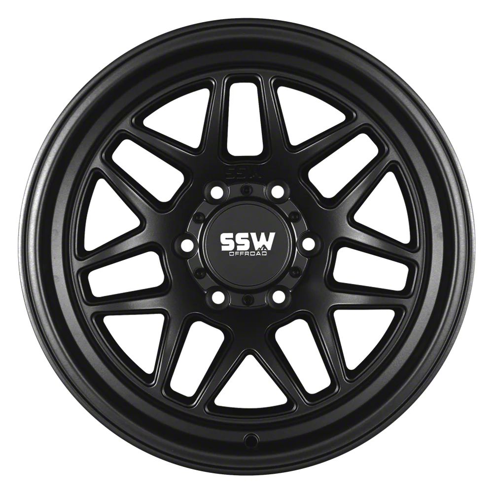 SSW OffRoad Wheels Silverado 1500 Sierra Matte Black 6Lug Wheel; 17x9