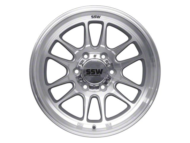 SSW Off-Road Wheels Raptor Machined Silver 6-Lug Wheel; 17x9; -12mm Offset (07-13 Silverado 1500)