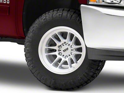 SSW Off-Road Wheels Raptor Machined Silver 6-Lug Wheel; 17x9; -12mm Offset (07-13 Silverado 1500)