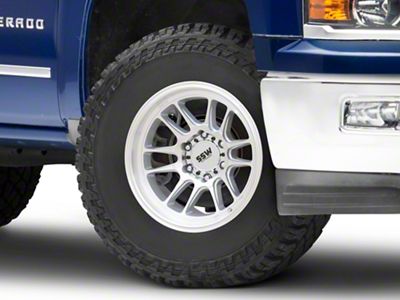 SSW Off-Road Wheels Raptor Machined Silver 6-Lug Wheel; 17x9; -12mm Offset (14-18 Silverado 1500)