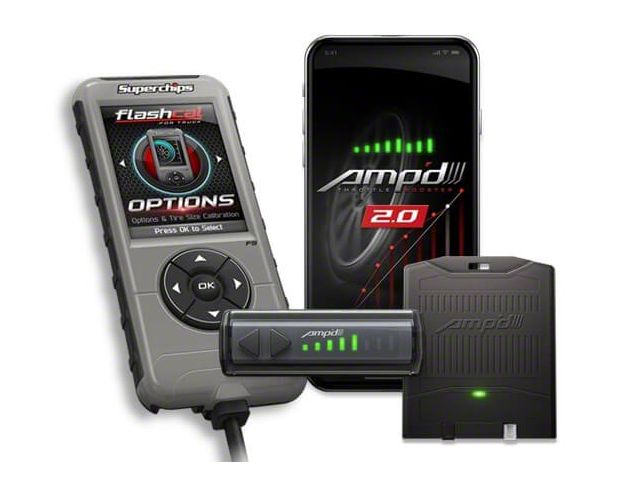 Superchips Flashcal and Amp'D 2.0 Throttle Booster Kit (17-19 6.0L Silverado 2500 HD)
