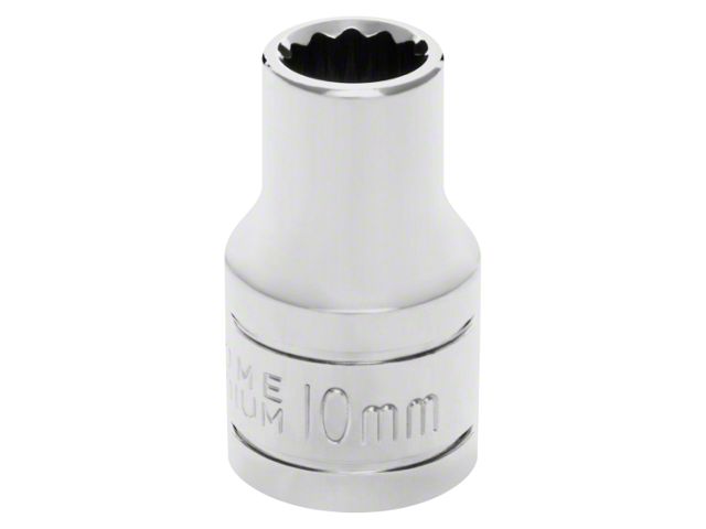 1/2-Inch Drive 12-Point Socket; Metric; Shallow