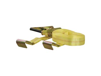 27-Foot Cargo Strap with Flat Hooks; Yellow; 3,333 lb.