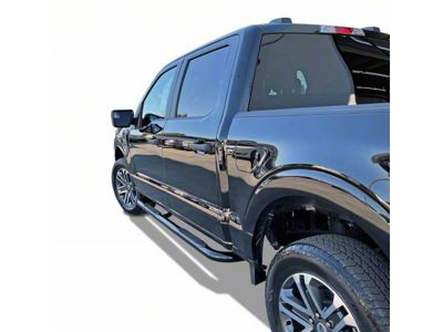 3-Inch Round Side Step Bars; Black (17-25 F-250 Super Duty SuperCrew)