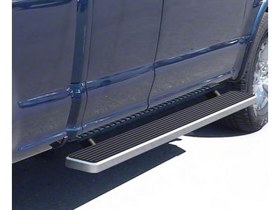 5-Inch iStep Running Boards; Hairline Silver (17-25 F-250 Super Duty SuperCab)
