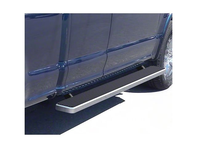 5-Inch iStep Running Boards; Hairline Silver (17-24 F-250 Super Duty SuperCab)