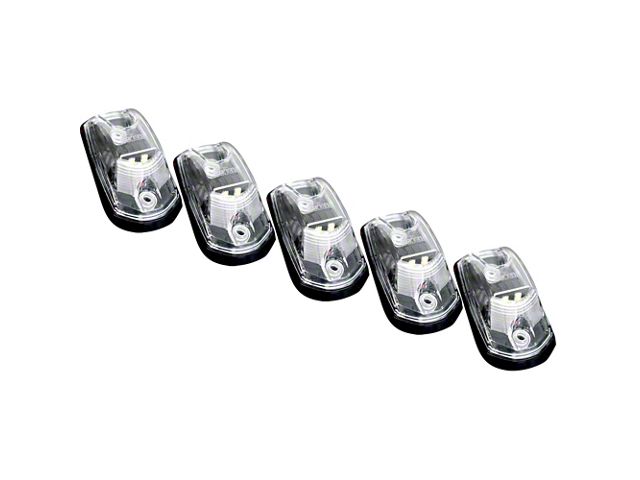 5-Piece White LED Roof Cab Lights; Clear Lens (17-24 F-250 Super Duty)