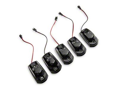5-Piece White LED Roof Cab Lights; Smoked Lens (17-25 F-250 Super Duty w/o OEM Cab Lights)