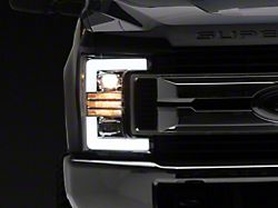 APEX Series Sequential Turn Signal Full LED Headlights; Chrome Housing; Clear Lens (17-18 F-250 Super Duty w/ Factory Halogen Headlights)