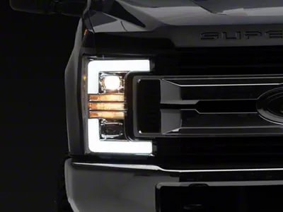 APEX Series Sequential Turn Signal Full LED Headlights; Chrome Housing; Clear Lens (17-18 F-250 Super Duty w/ Factory Halogen Headlights)