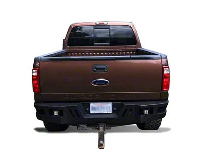 Armour Rear Bumper with LED Lights; Black (11-16 F-250 Super Duty)