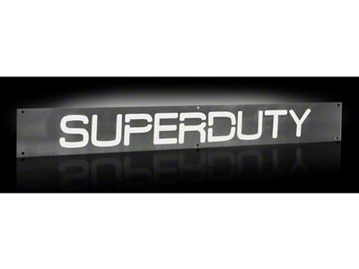 Billet Front Door Sill Plates with SuperDuty Logo; Brushed Finish with Blue Illumination (11-16 F-250 Super Duty)
