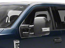 Powered Heated Manual Extendable Towing Mirrors with Clear Turn Signals; Black (17-22 F-250 Super Duty)