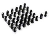 Bulge Black Acorn Lug Nut Kit; 14mm x 1.5; Set of 32 (05-25 F-250 Super Duty)