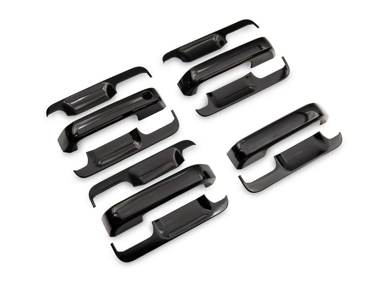 F-250 Super Duty Door Handle Covers with Bezels; Black (17-22 F 