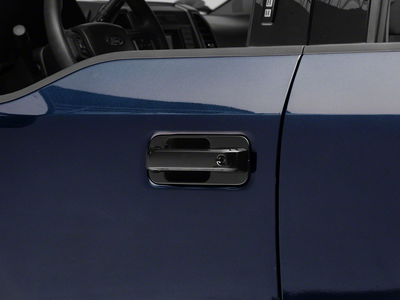 F250 Super Duty Door Handle Covers with Bezels; Black (1722 F250