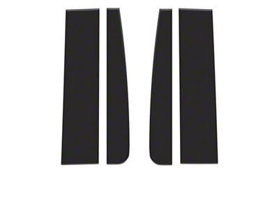 Door Pillar Accent Trim; Gloss Black (17-22 F-250 Super Duty)