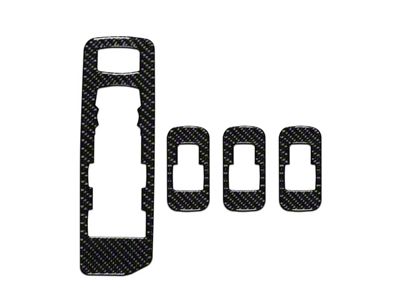 Door Switch Trim Accent Trim; Domed Carbon Fiber (17-22 F-250 Super Duty)