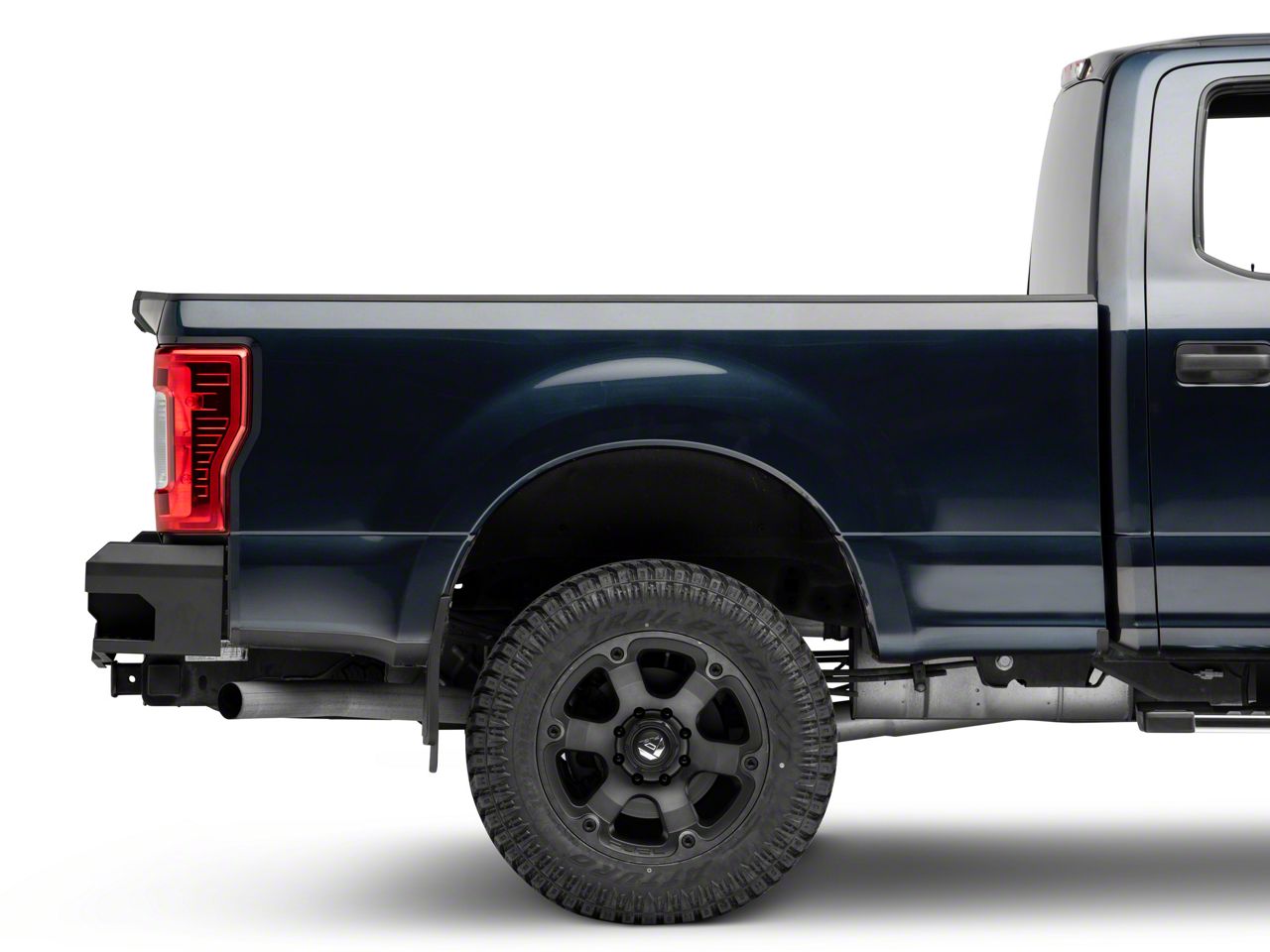 F250 Super Duty Elevation Rear Bumper; Fine Textured Black (1722 F